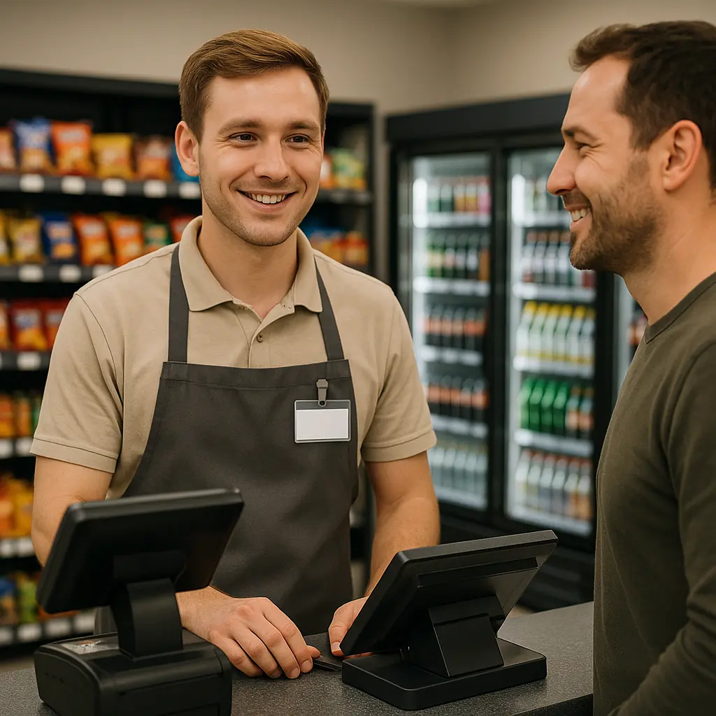 Cassiere di Negozio di Convenienza Image