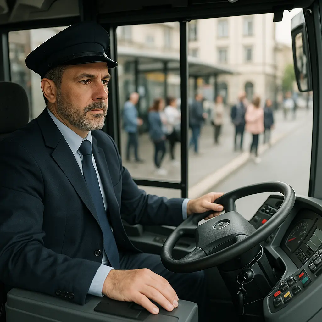 Autista di veicolo di trasporto pubblico Image